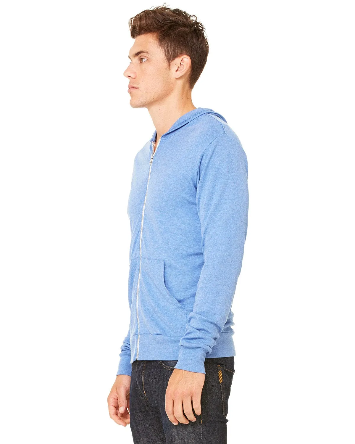 Bella Canvas Unisex Triblend Full-Zip Lightweight Hoodie
