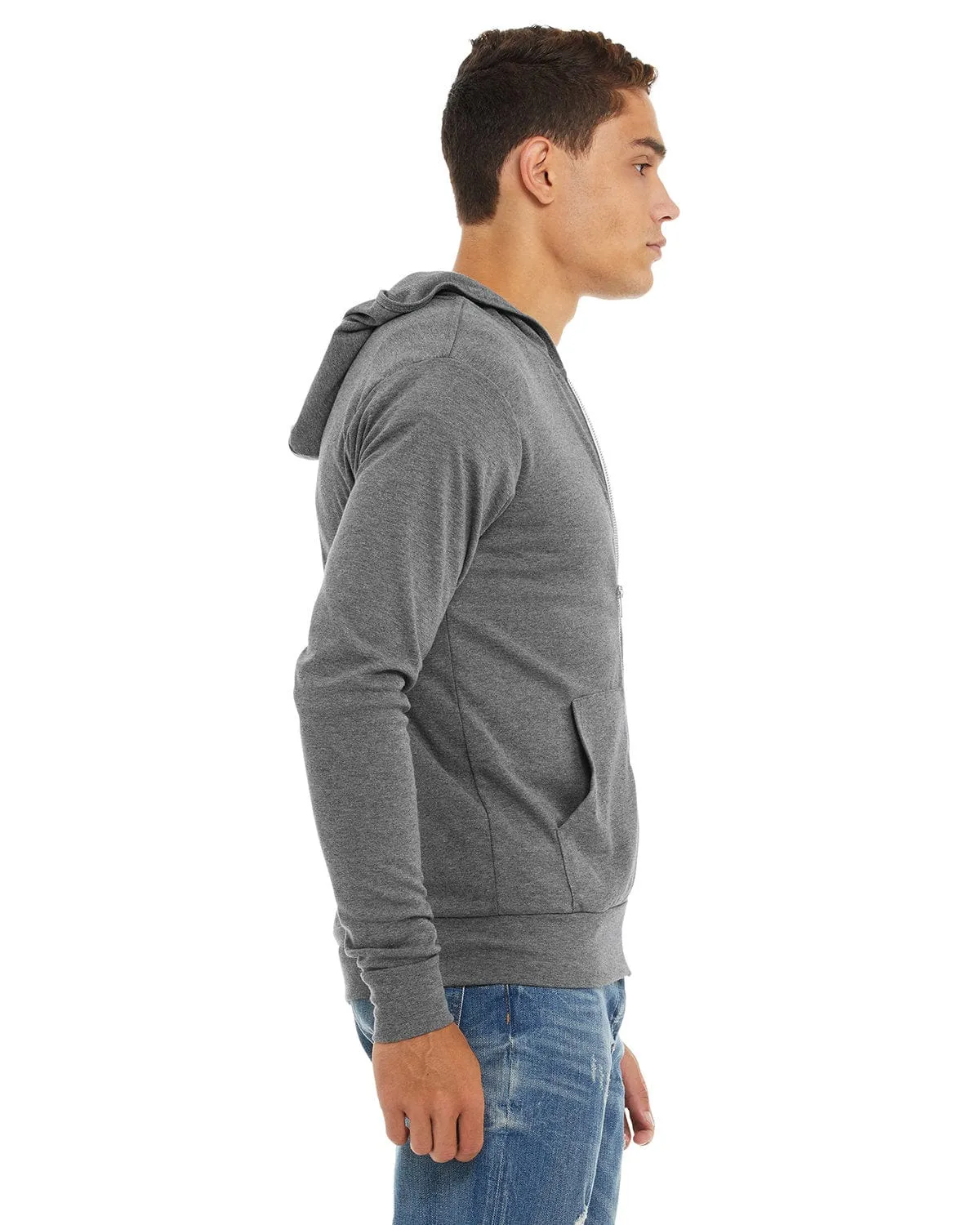 Bella Canvas Unisex Triblend Full-Zip Lightweight Hoodie