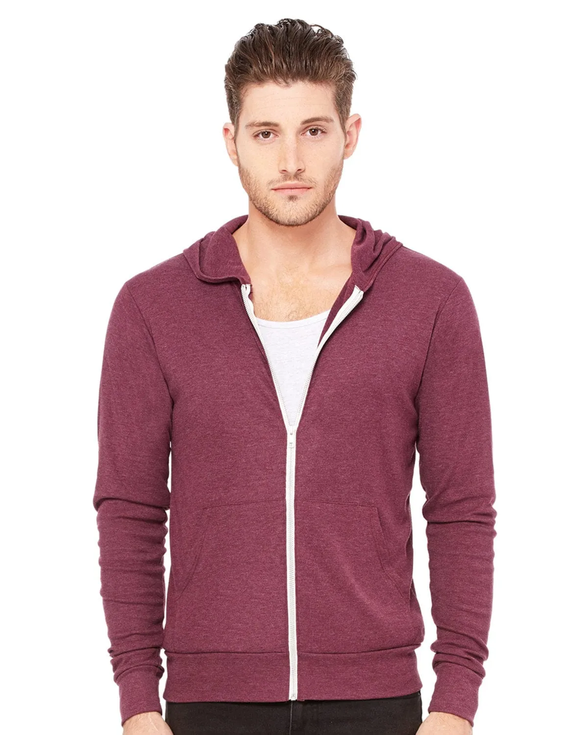 Bella Canvas Unisex Triblend Full-Zip Lightweight Hoodie