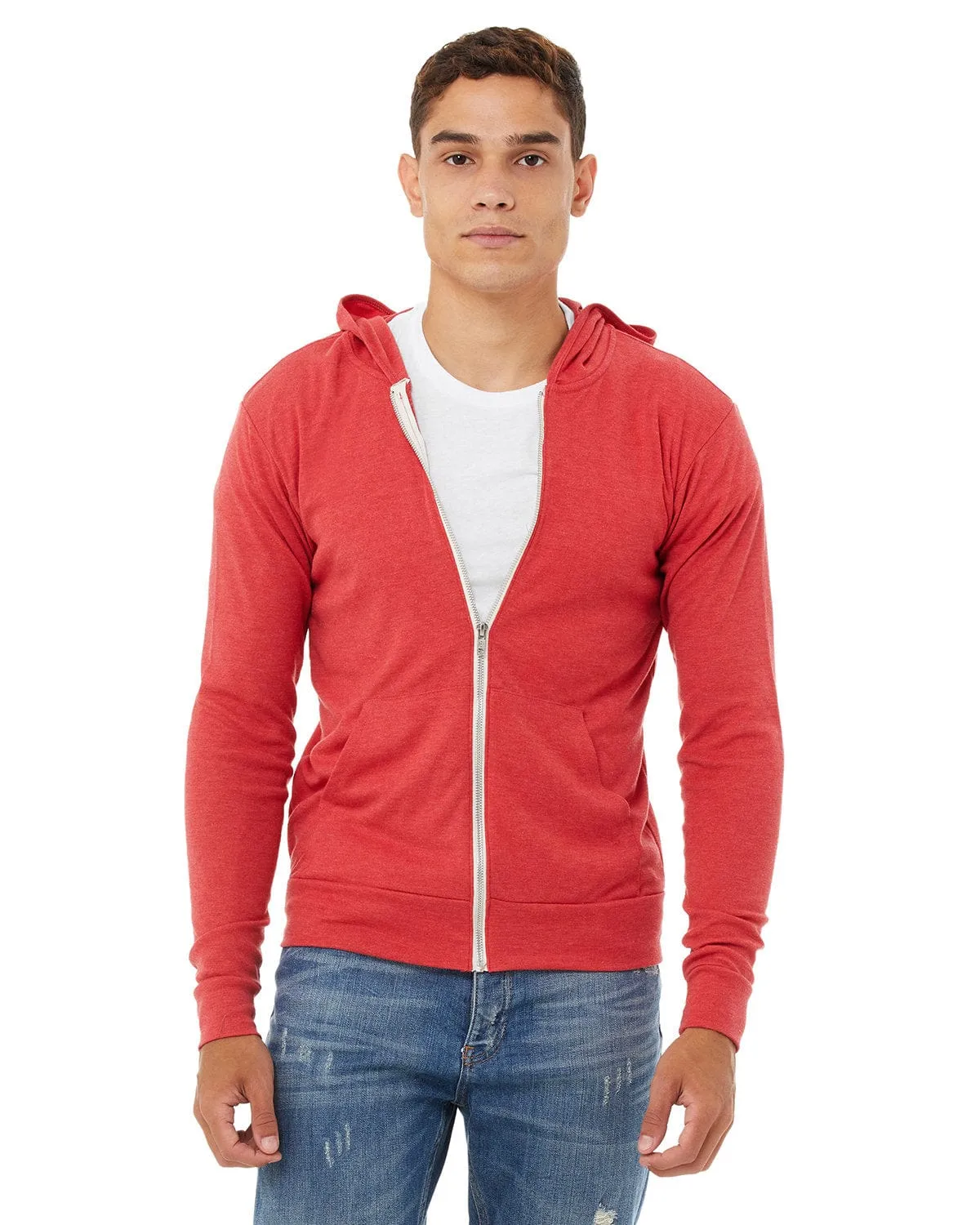 Bella Canvas Unisex Triblend Full-Zip Lightweight Hoodie