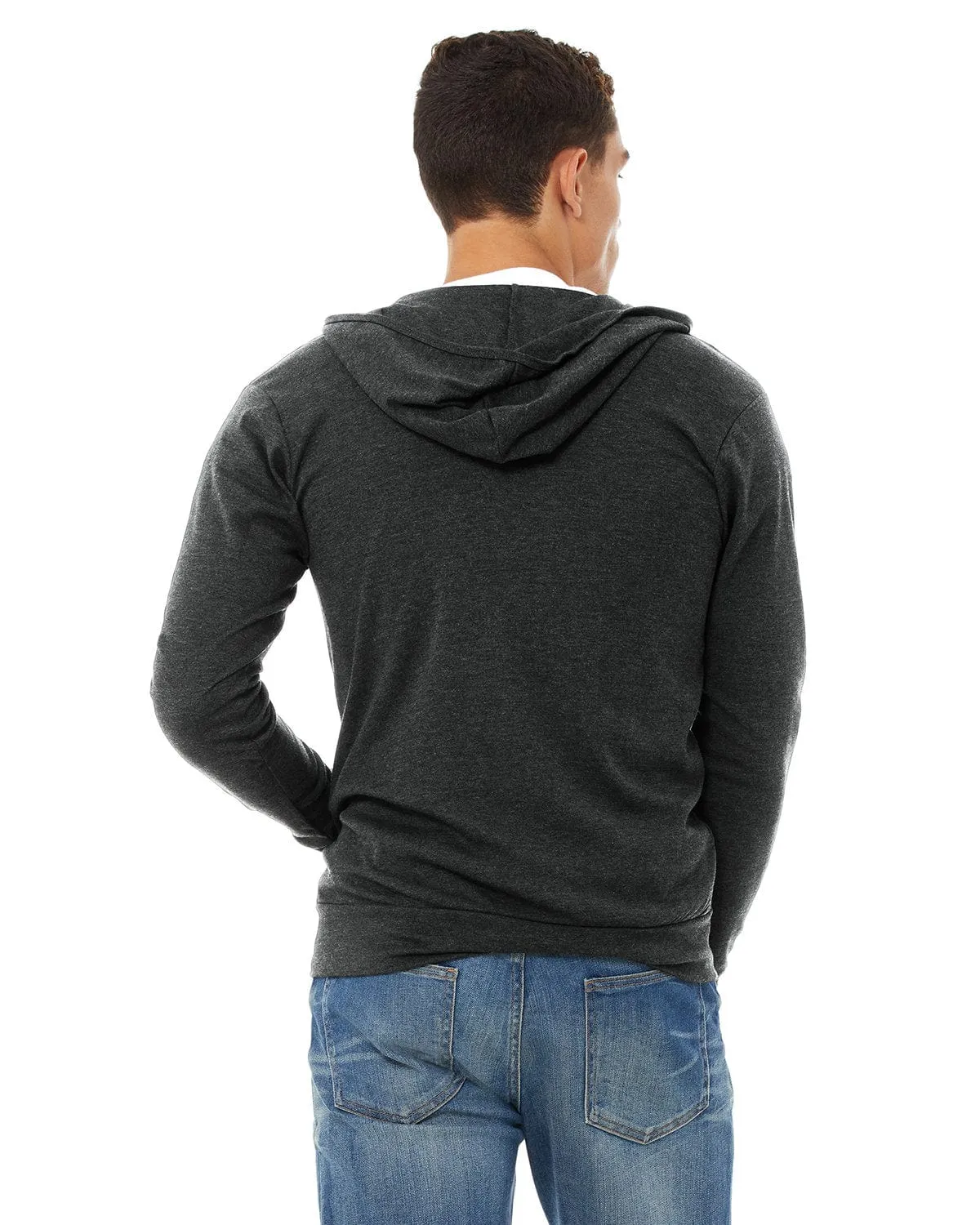 Bella Canvas Unisex Triblend Full-Zip Lightweight Hoodie