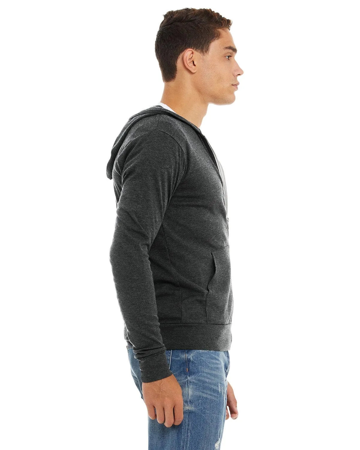 Bella Canvas Unisex Triblend Full-Zip Lightweight Hoodie