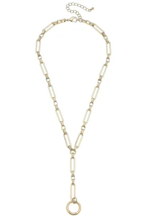 Bella Lariat Charm Necklace Base in Gold