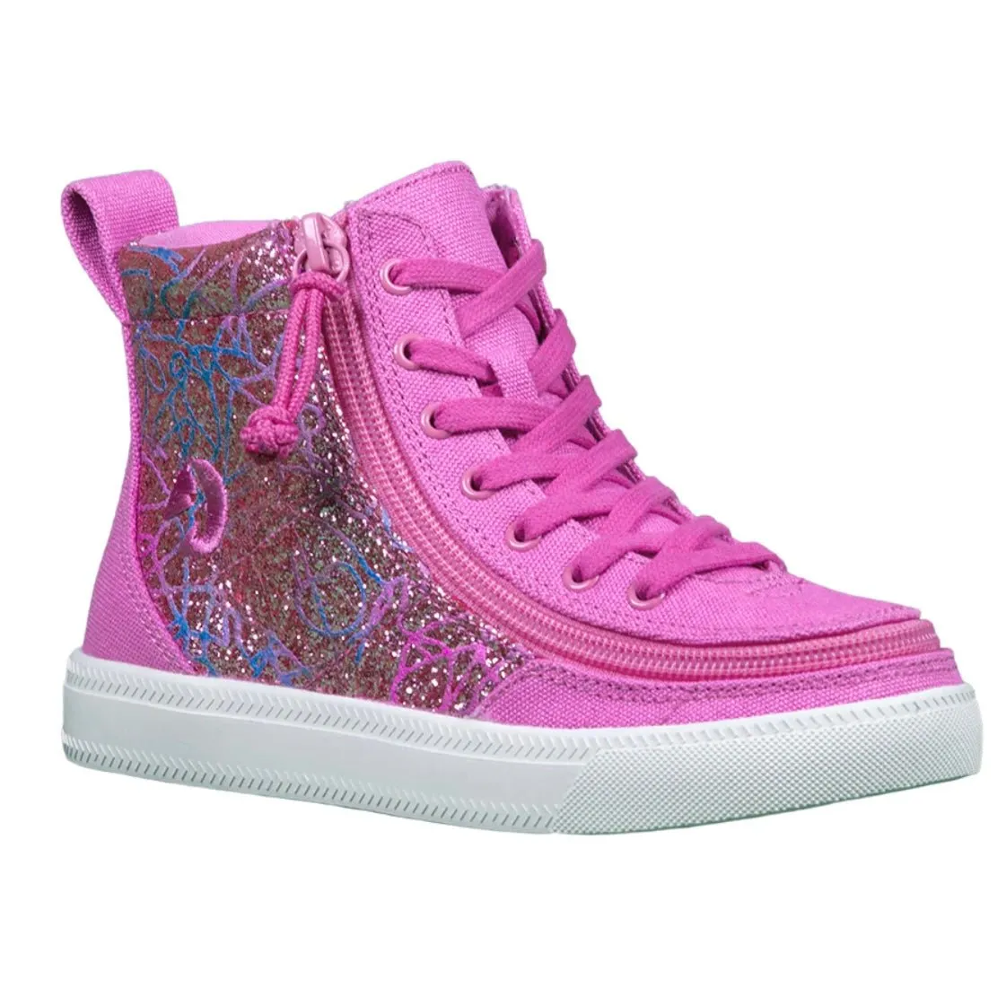 BILLY FOOTWEAR - Pink Printed Canvas BILLY Classic Lace Highs