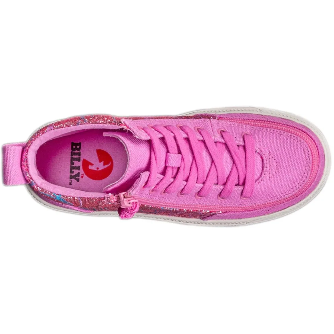 BILLY FOOTWEAR - Pink Printed Canvas BILLY Classic Lace Highs