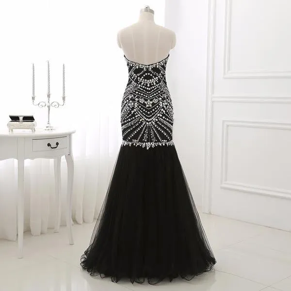 Black Chiffon Bottom Prom Dress