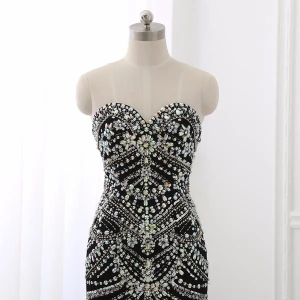Black Chiffon Bottom Prom Dress