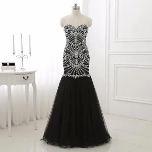 Black Chiffon Bottom Prom Dress