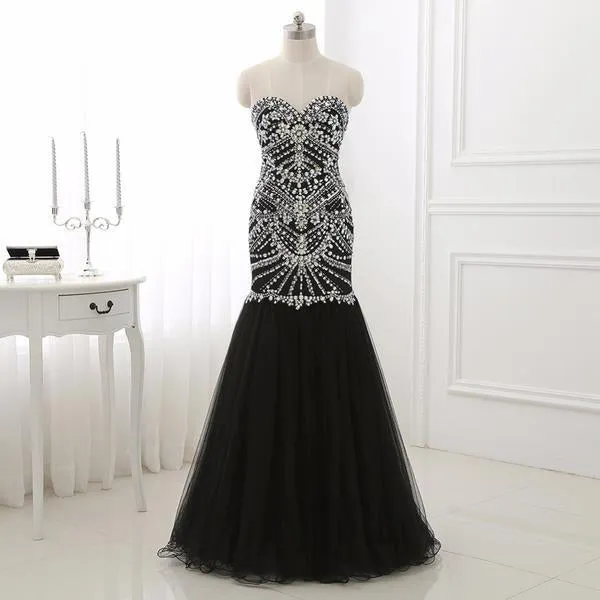 Black Chiffon Bottom Prom Dress