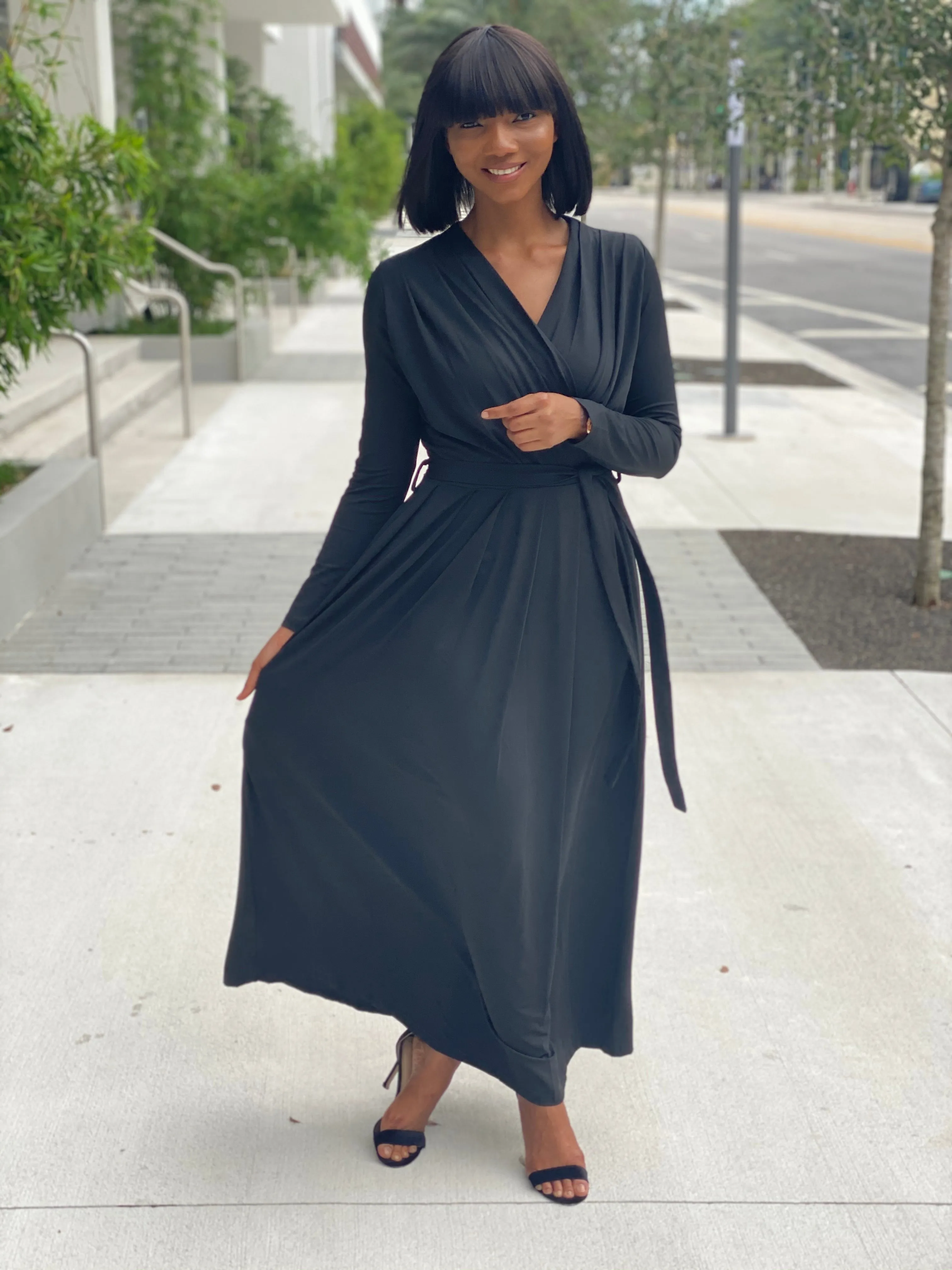 Black maxi dress