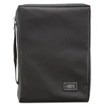 Black Poly-canvas Value Bible Cover with Ichthus Patch Extra Small