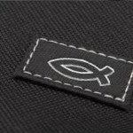 Black Poly-canvas Value Bible Cover with Ichthus Patch Extra Small