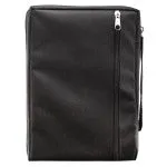 Black Poly-canvas Value Bible Cover with Ichthus Patch Extra Small