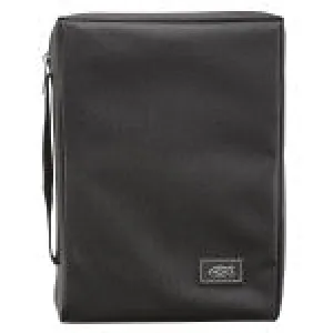 Black Poly-canvas Value Bible Cover with Ichthus Patch Extra Small