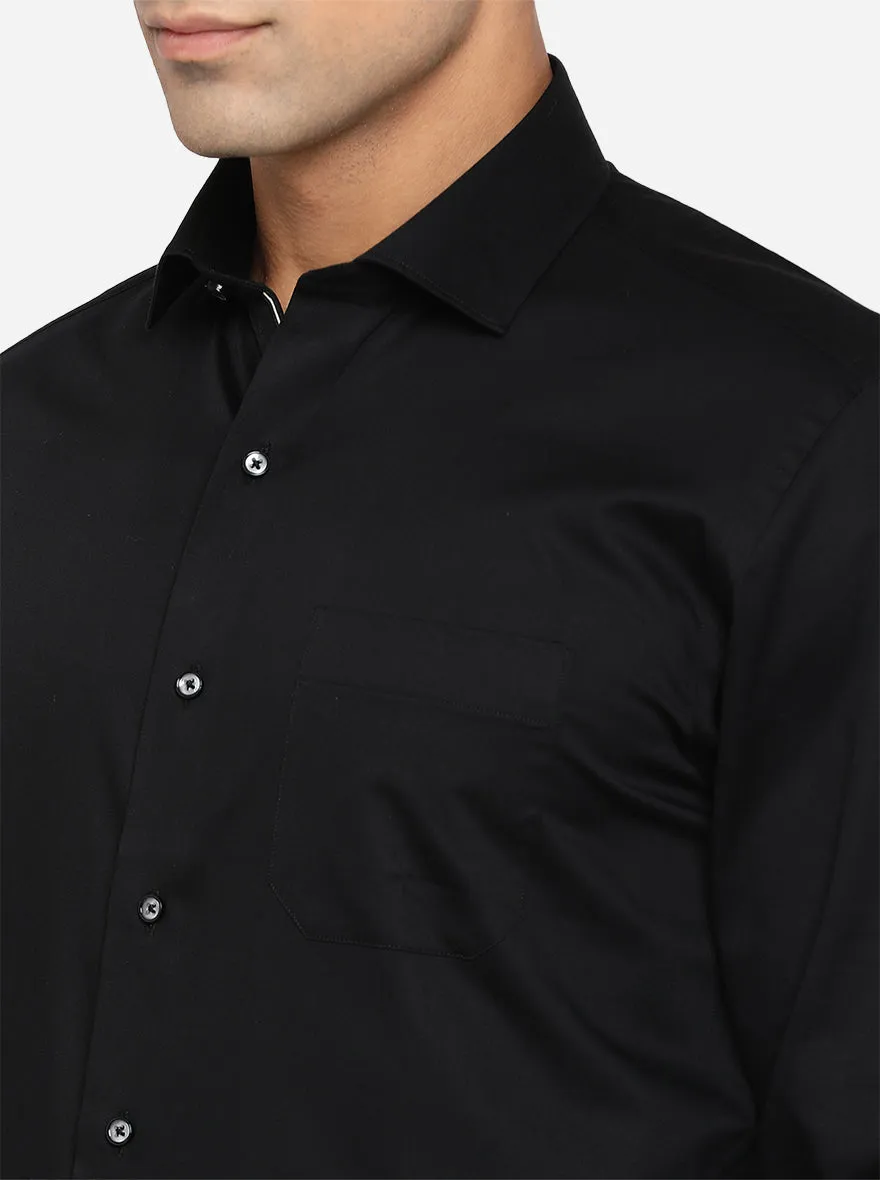 Black Solid Slim Fit Party Wear Shirt | Greenfibre