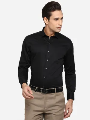 Black Solid Slim Fit Party Wear Shirt | Greenfibre