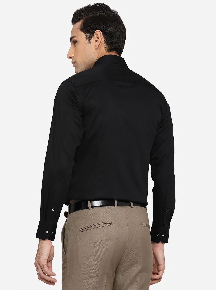 Black Solid Slim Fit Party Wear Shirt | Greenfibre