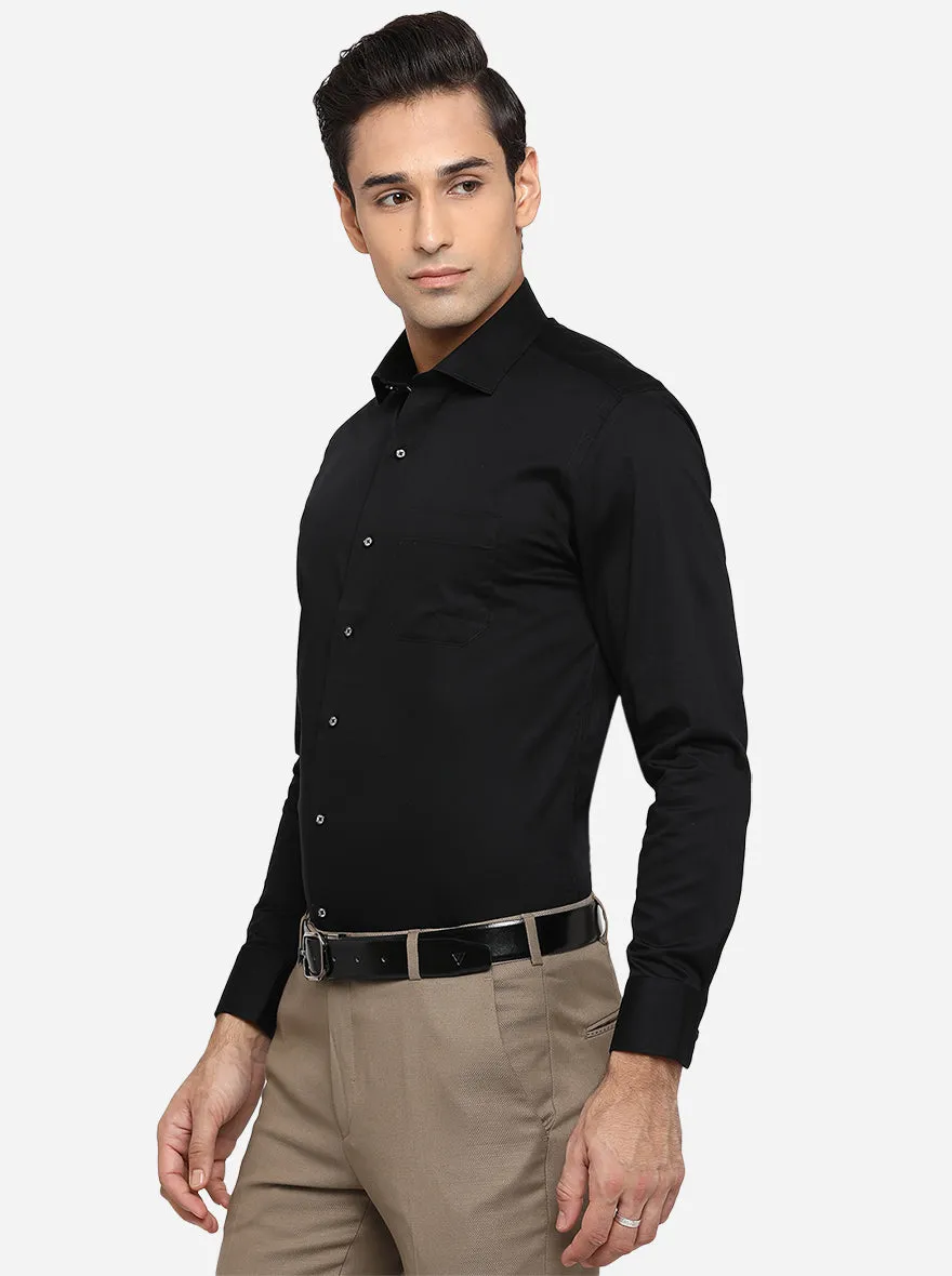 Black Solid Slim Fit Party Wear Shirt | Greenfibre