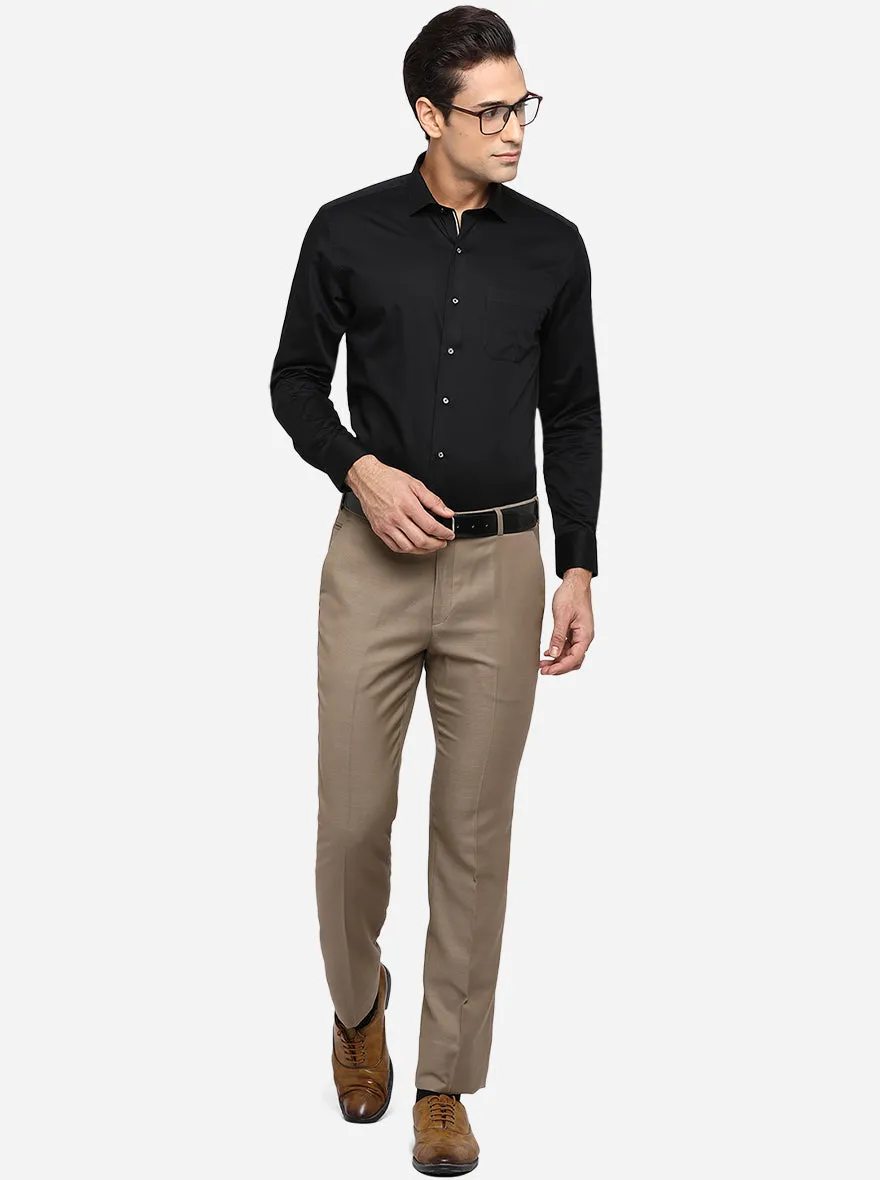 Black Solid Slim Fit Party Wear Shirt | Greenfibre