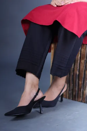 Black Straight Pant In Cotton