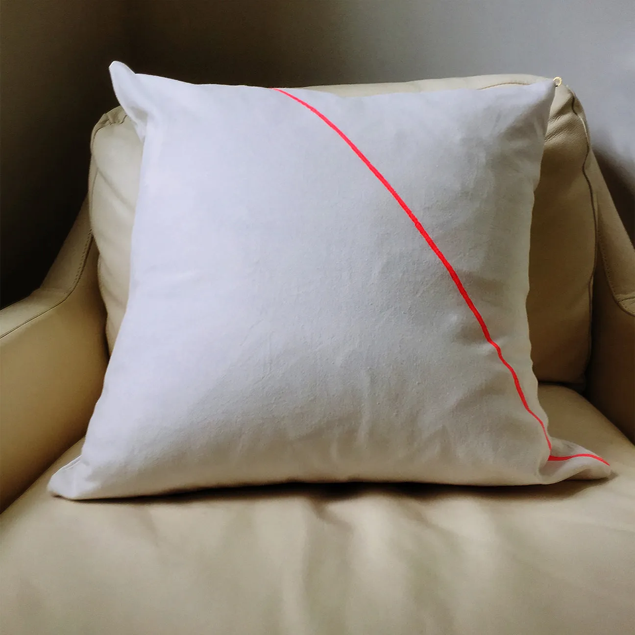 Block Print Mangold Line 18" Square Pillow