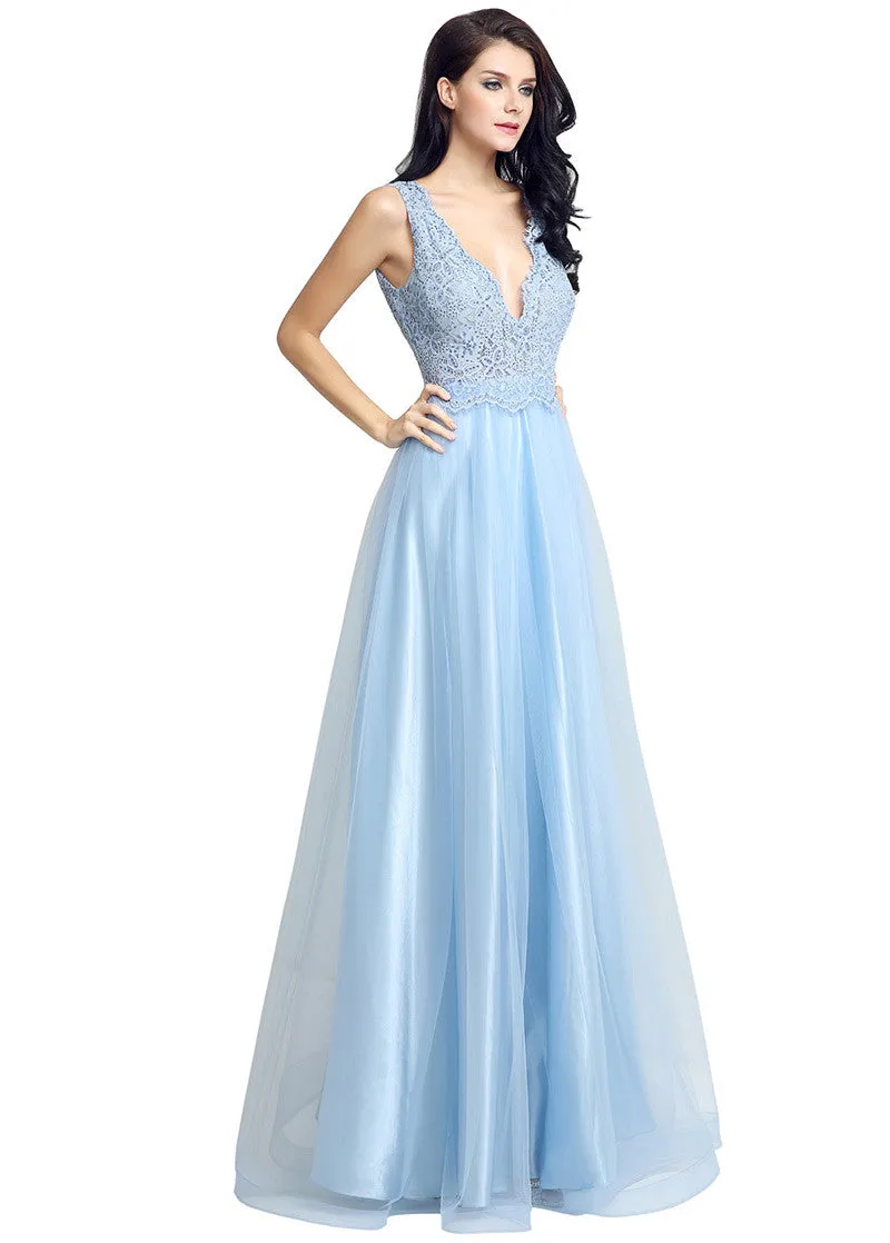 Blue Chic Evening Dress