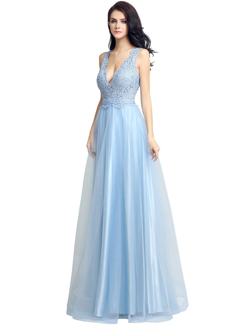 Blue Chic Evening Dress
