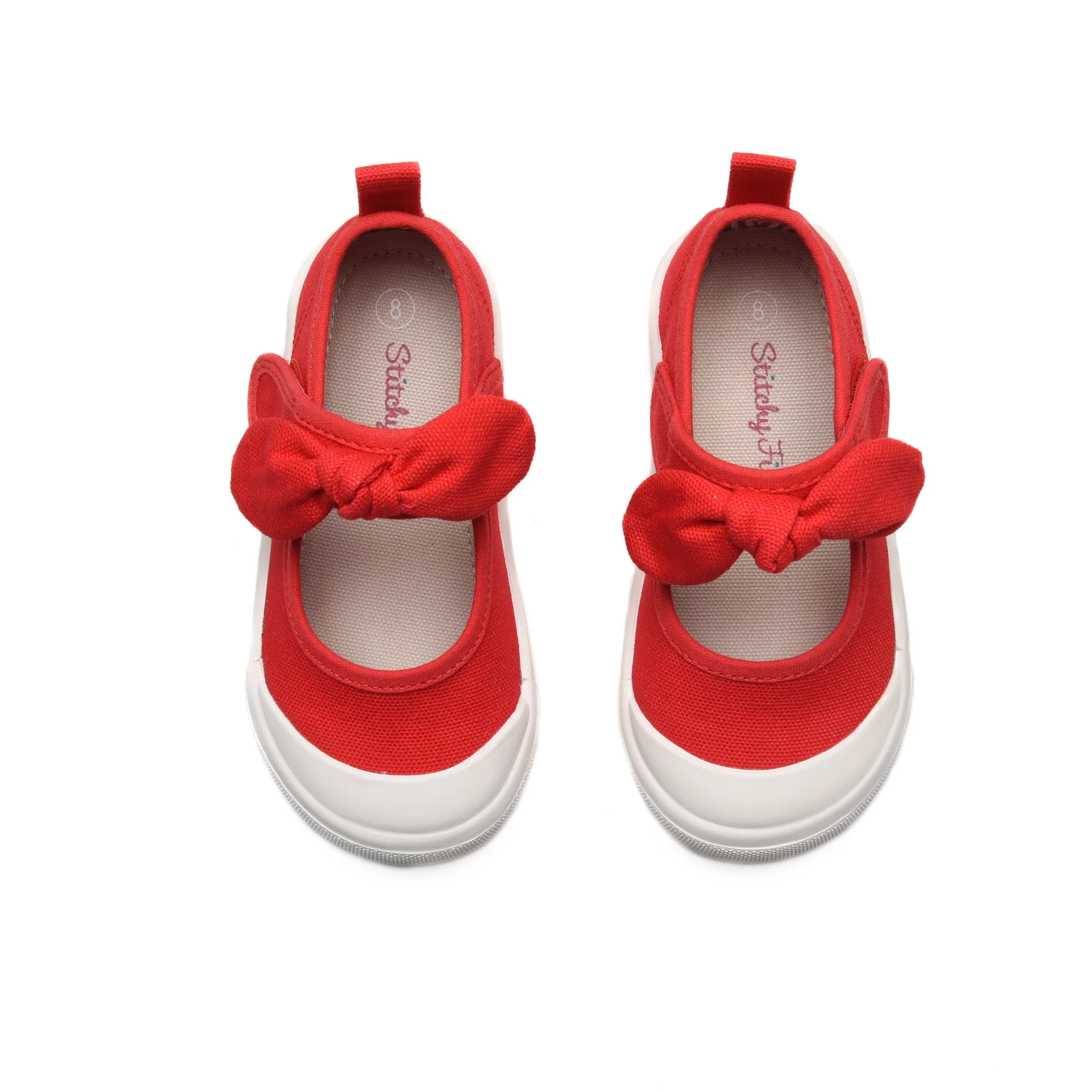 Blythe Bow Strap Canvas Shoes, Red
