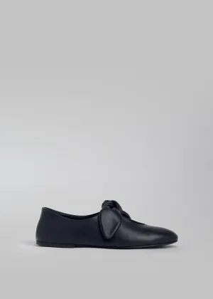 Bow Flat in Nappa Leather - Black