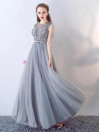 Bowknot Pearls Sashes Jewel Evening Dress