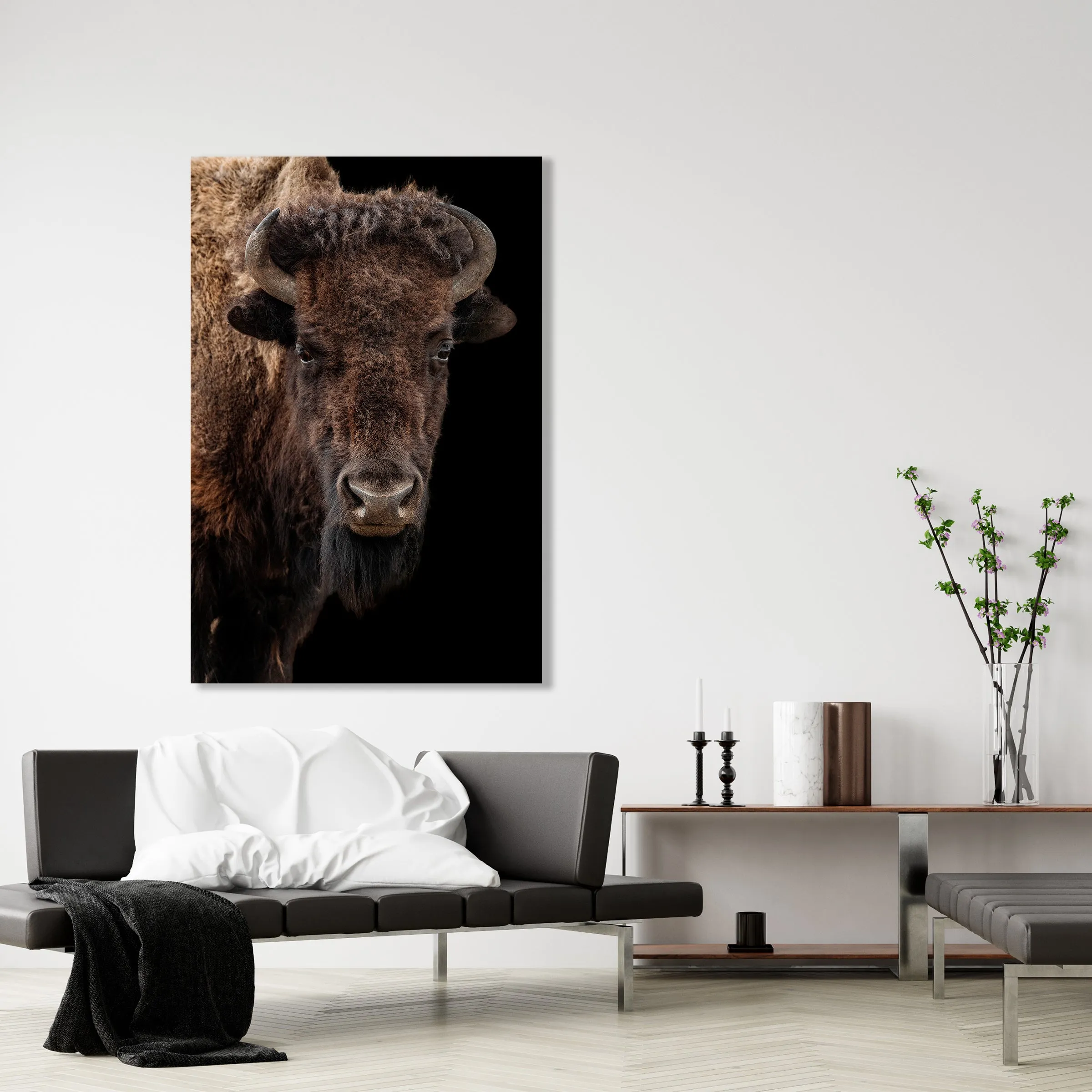 Buffalo on Black III by Adam Mowery