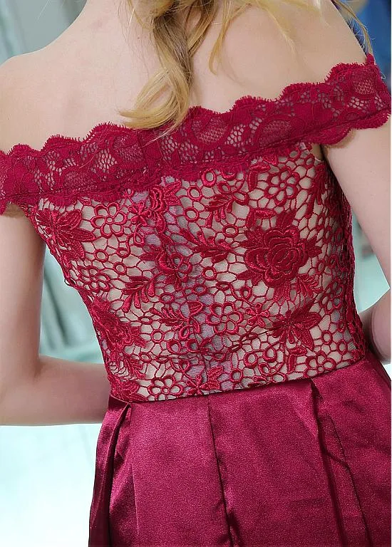 Burgundy Off-the-shoulder Cocktail Dresses