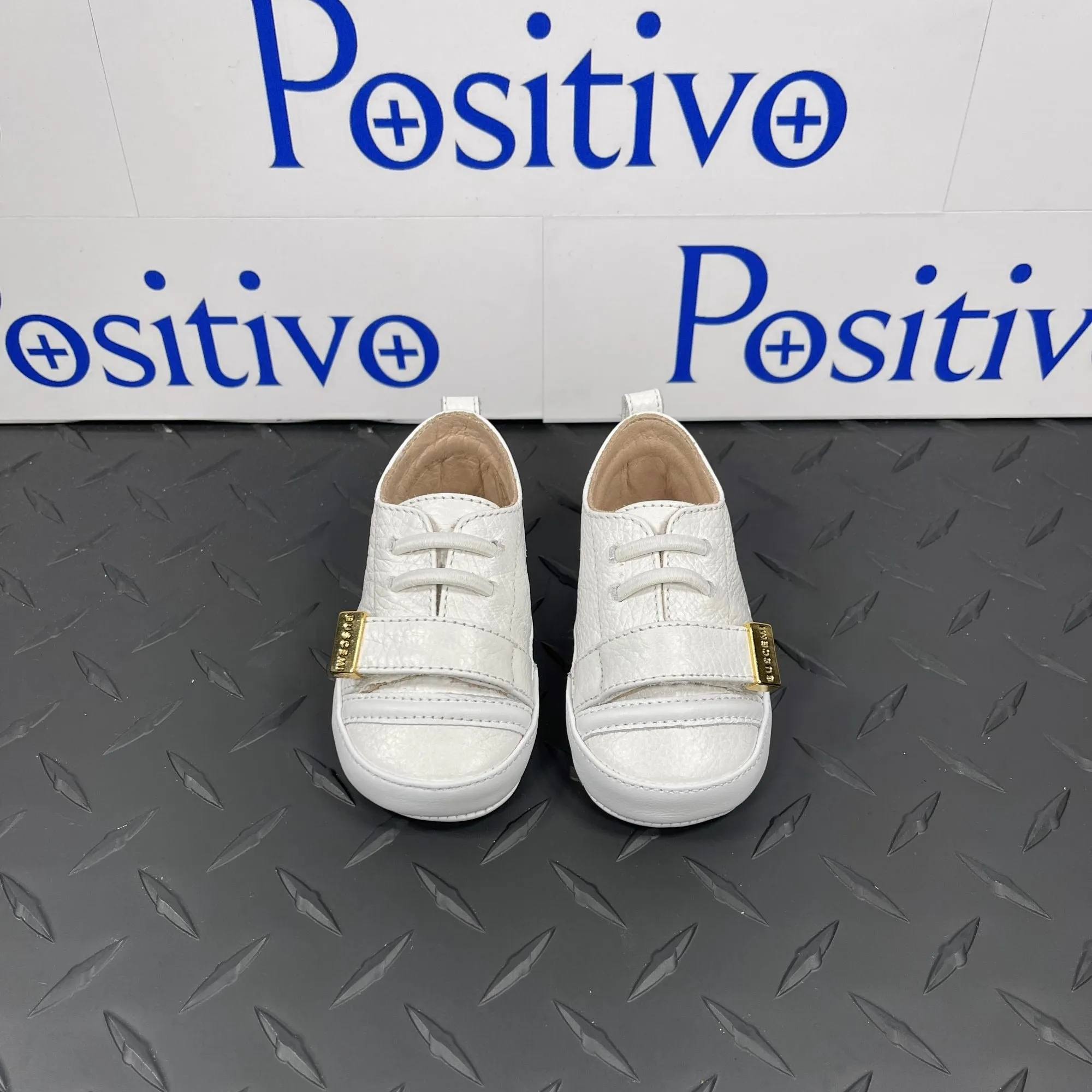 Buscemi 50MM Baby Alce/Flat White Leather Sneakers