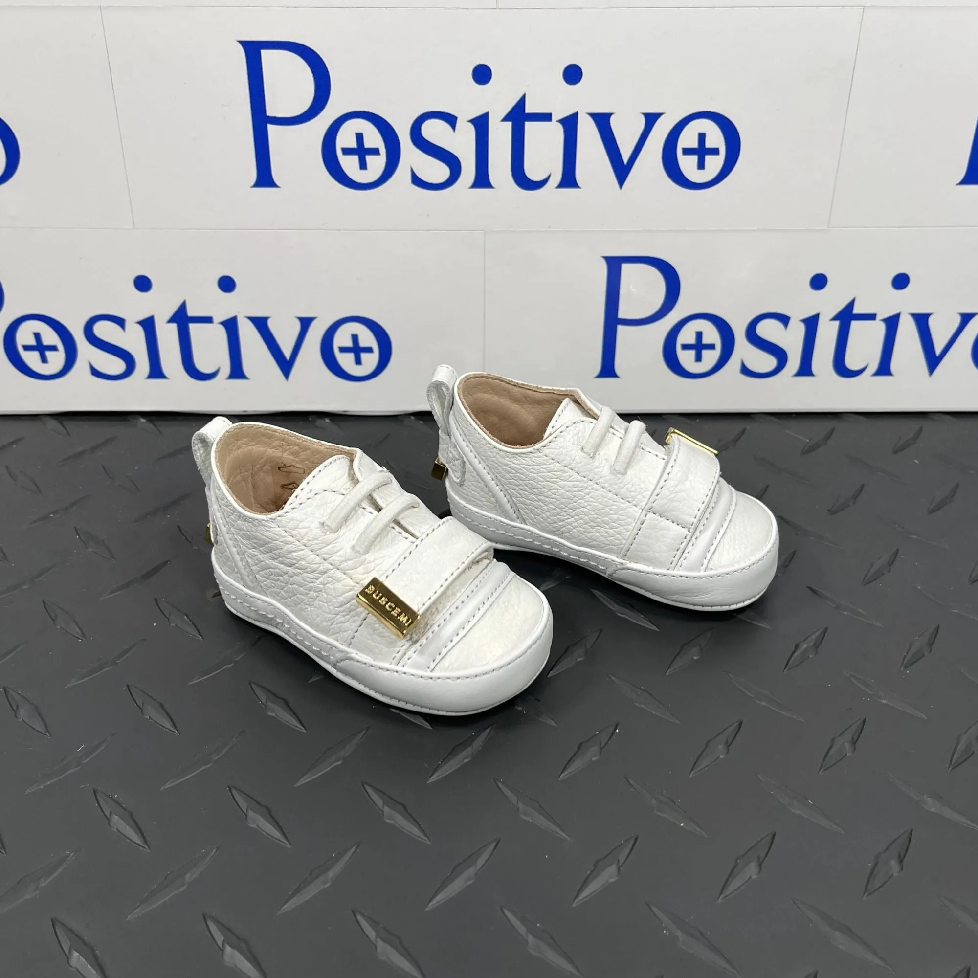 Buscemi 50MM Baby Alce/Flat White Leather Sneakers