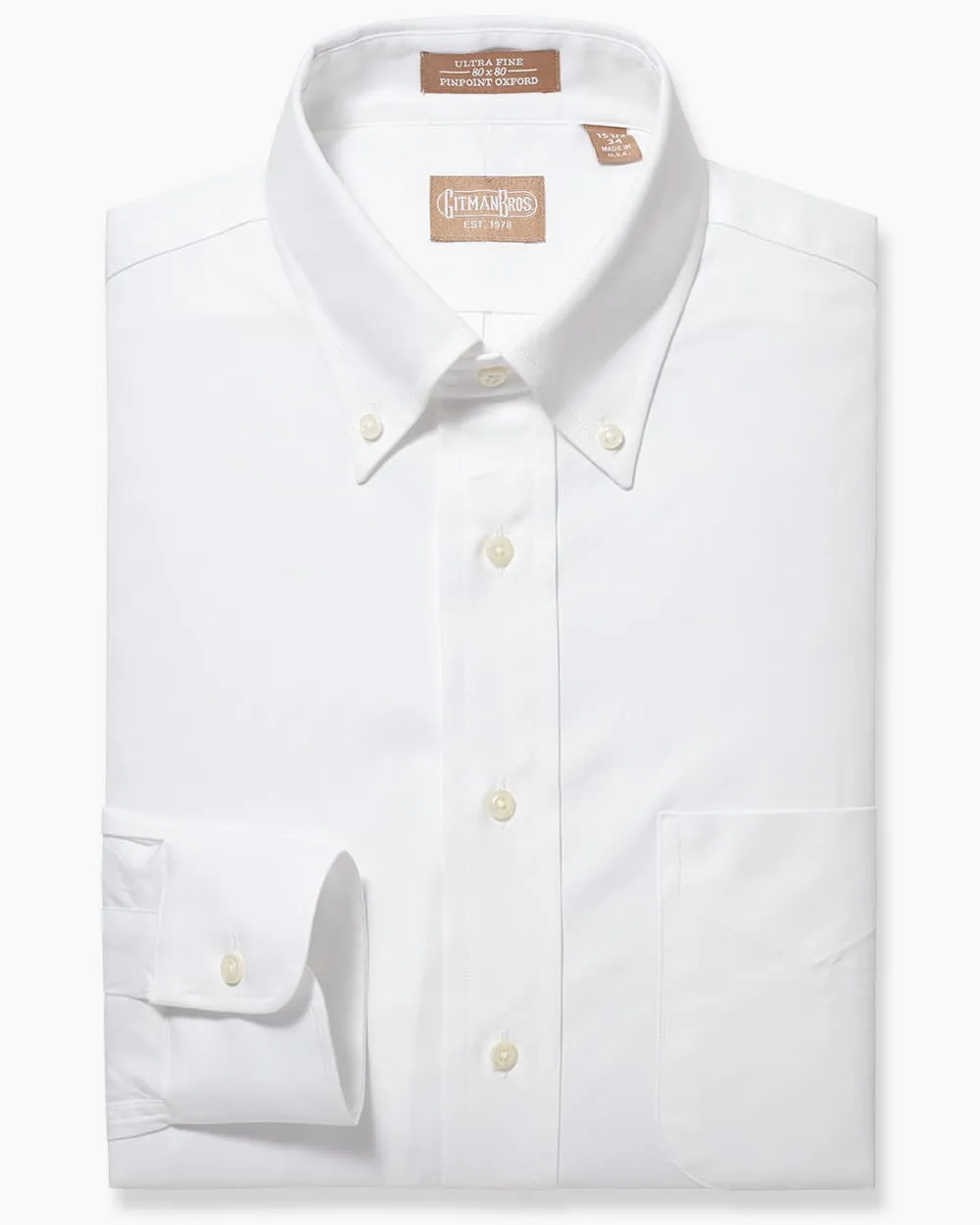 Button Down Pinpoint White - Tailored