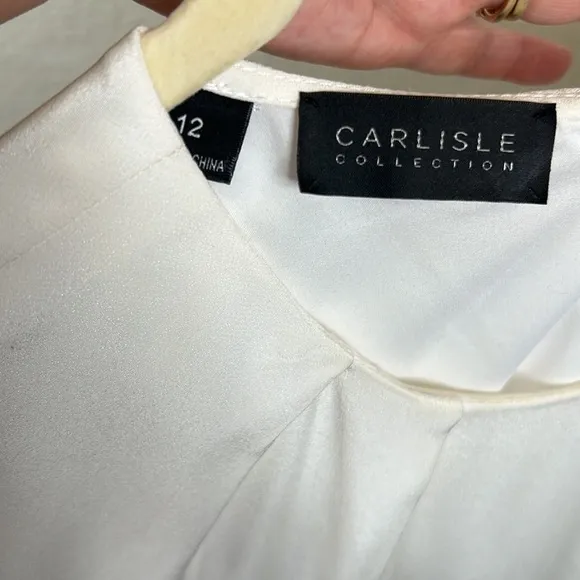 Carlisle Collection Brook Tweed Silk Linen With Ivory Bodice Dress Size 12