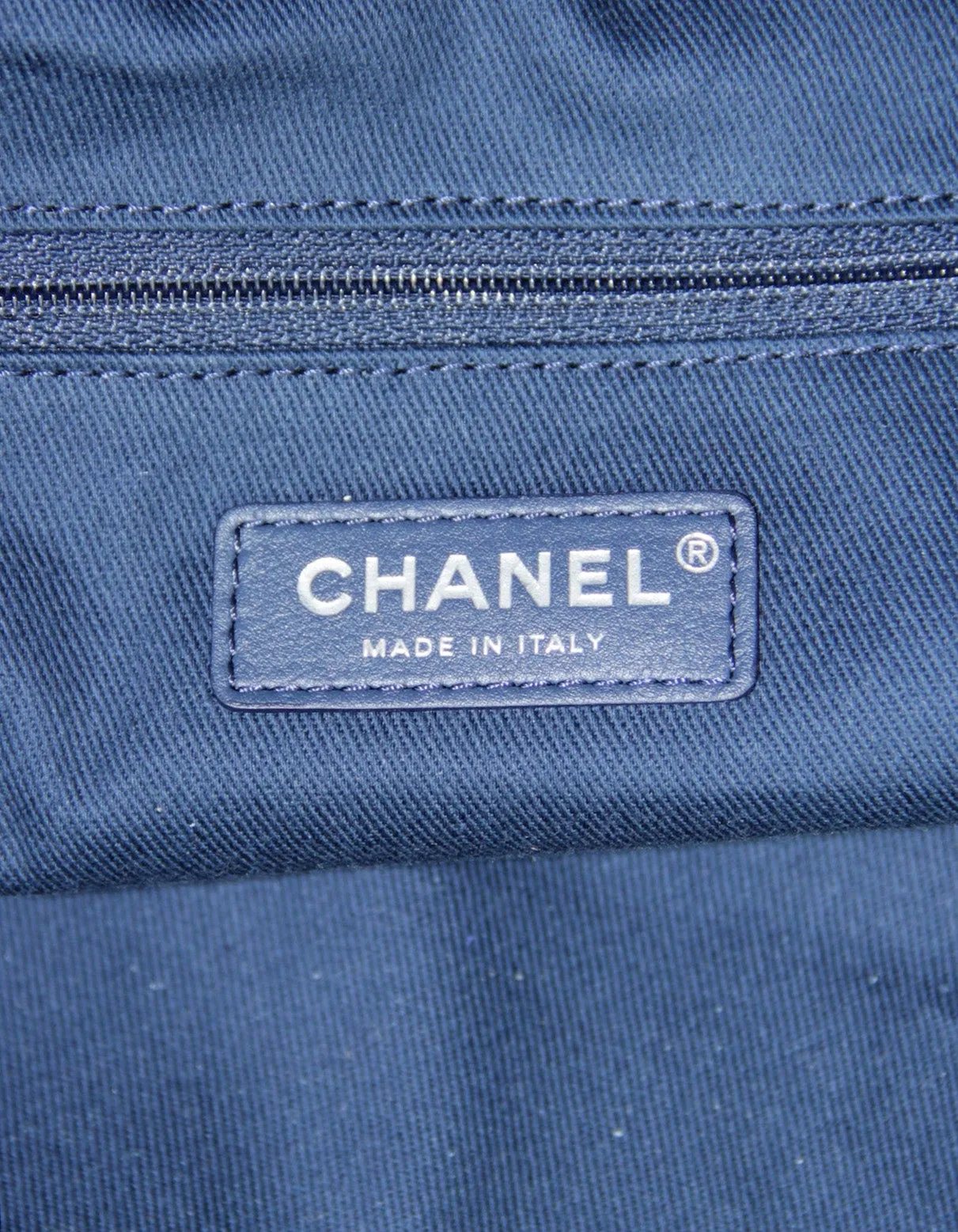 Chanel Navy Canvas Extra Large Double Face Shopping Tote