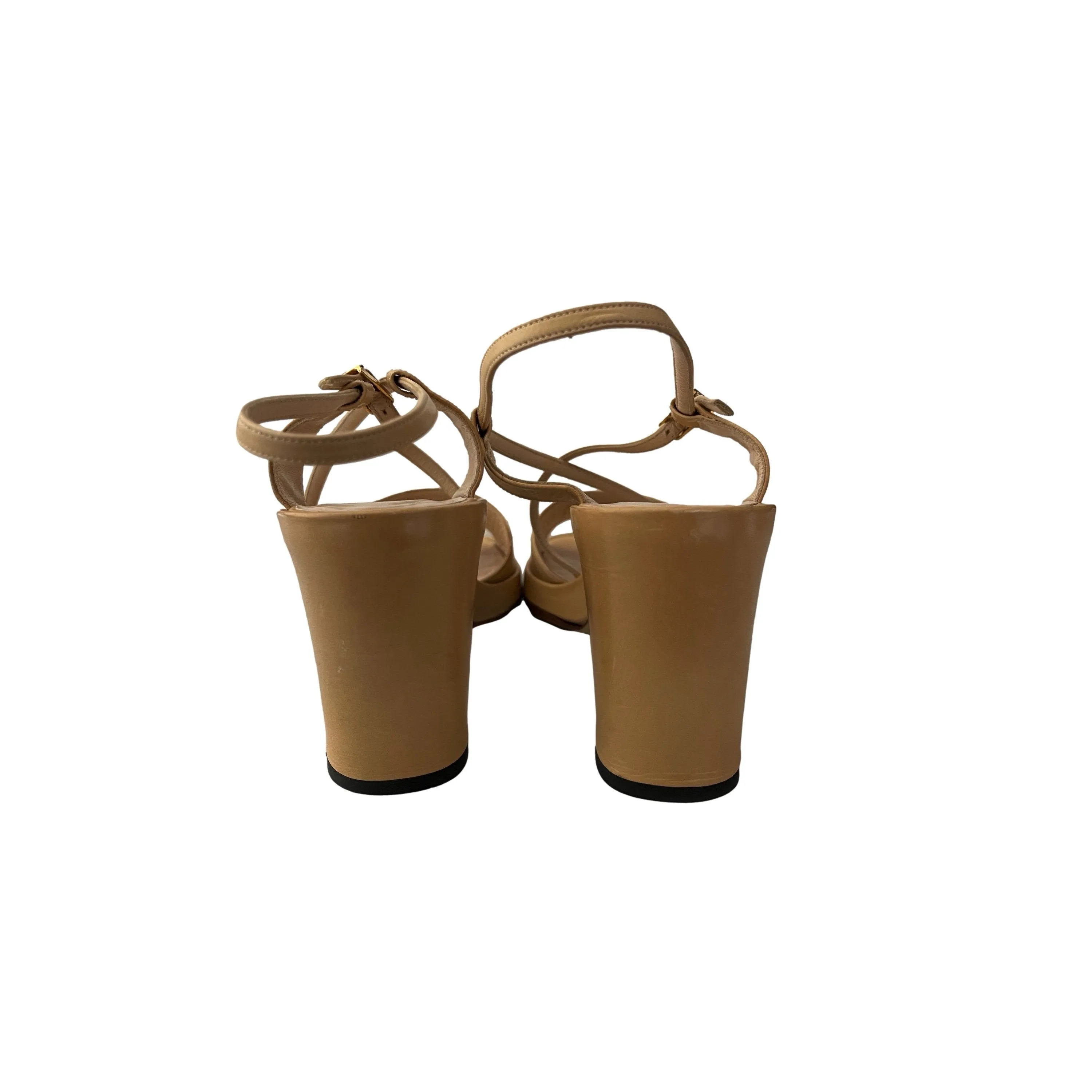 Chanel Nude Logo Chunky Heels