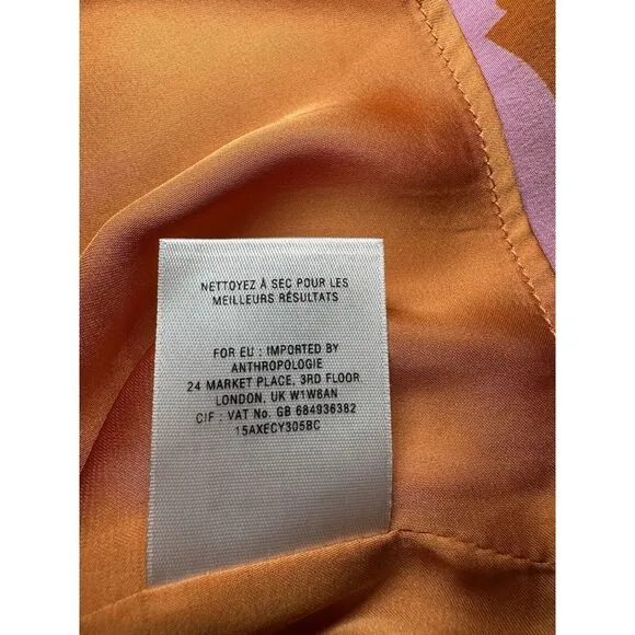 Charlotte by Charlotte Taylor Dress Size 6 Orange Pink Camel 100% Silk Dromedary