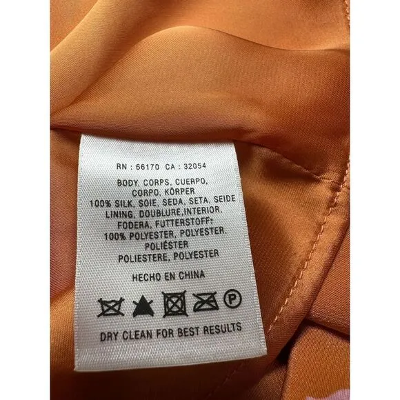 Charlotte by Charlotte Taylor Dress Size 6 Orange Pink Camel 100% Silk Dromedary