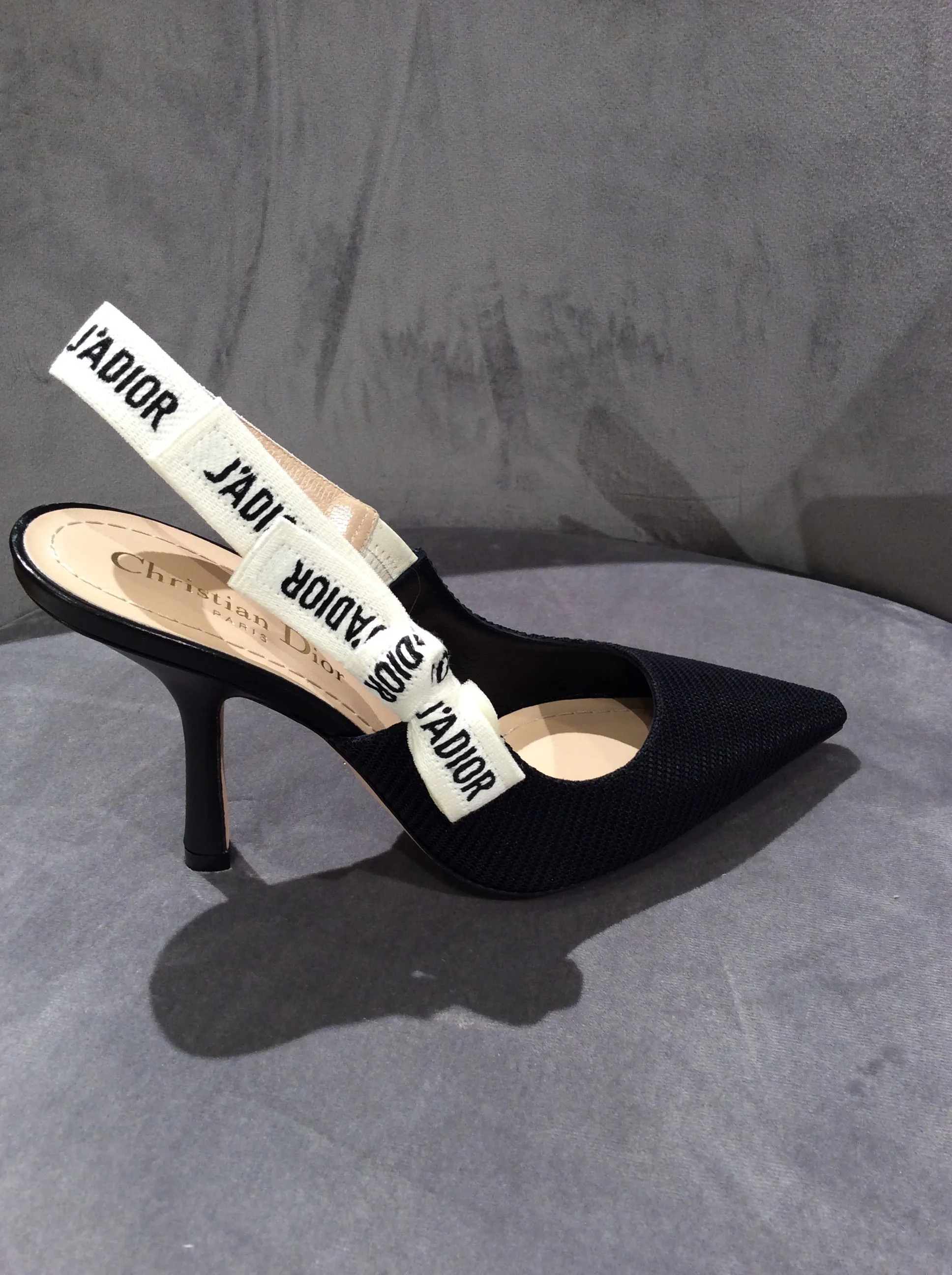 Christian Dior Black J’Adior Pump in Technical Canvas Size 5.5/35.5