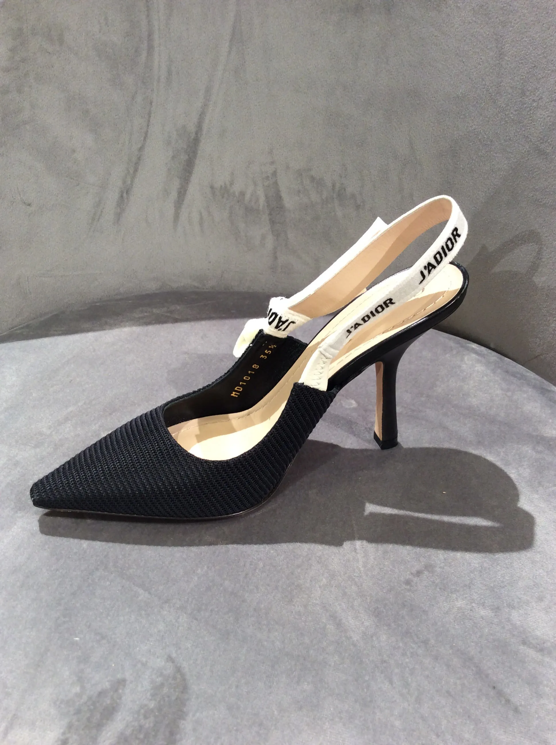 Christian Dior Black J’Adior Pump in Technical Canvas Size 5.5/35.5