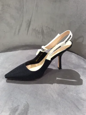 Christian Dior Black J’Adior Pump in Technical Canvas Size 5.5/35.5
