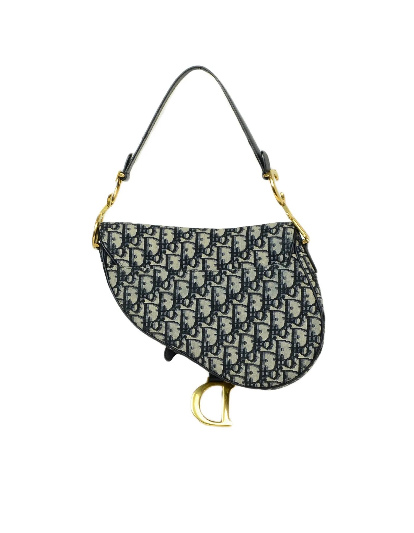 Christian Dior Blue Oblique Monogram Canvas Saddle Bag