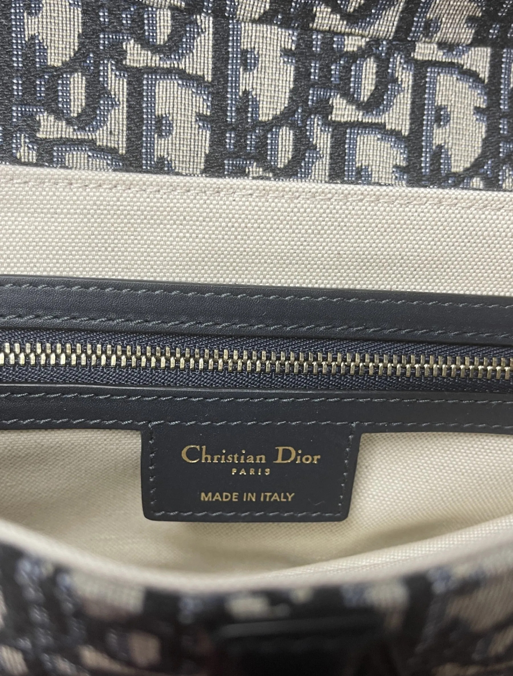 Christian Dior Blue Oblique Monogram Canvas Saddle Bag