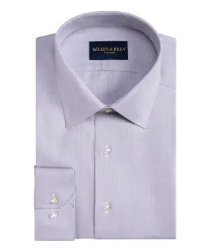 Classic Fit Grey Spread Collar Non-Iron Queens Oxford Dress Shirt
