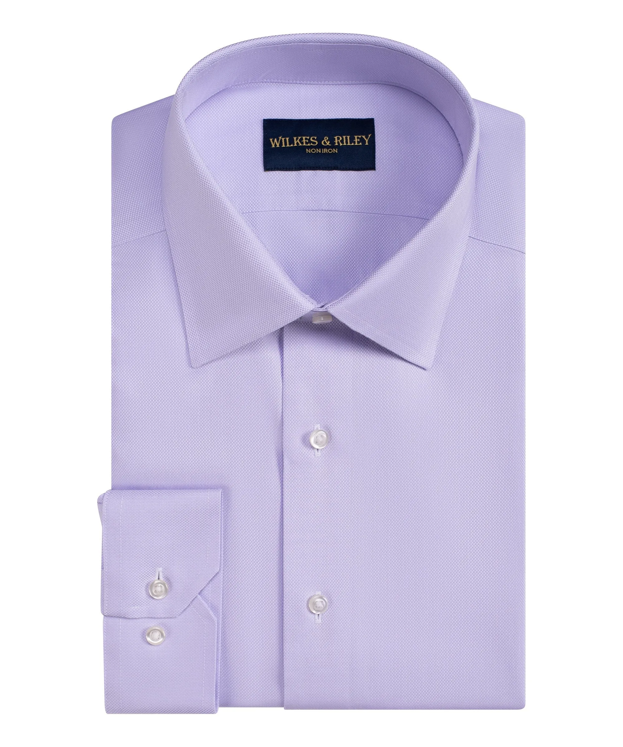 Classic Fit Lavender Spread Collar Non-Iron Queens Oxford Dress Shirt