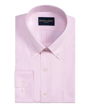 Classic Fit Pink Button-Down Collar Non-Iron Pinpoint Oxford Dress Shirt
