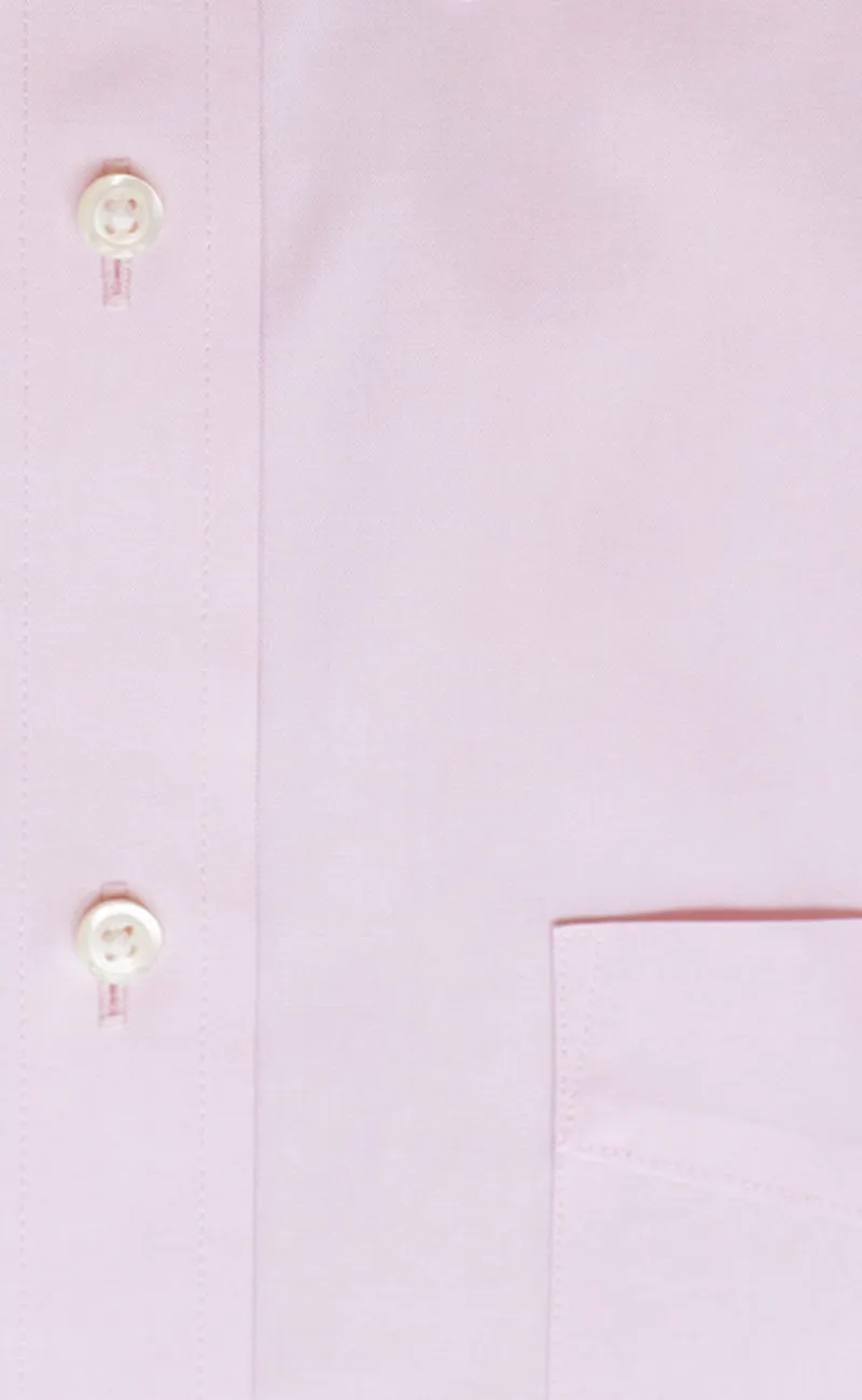 Classic Fit Pink Solid Point Collar Supima® Cotton Non-Iron Pinpoint Oxford Dress Shirt