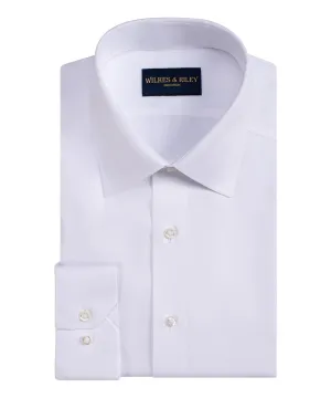 Classic Fit White Spread Collar Non-Iron Queens Oxford Dress Shirt